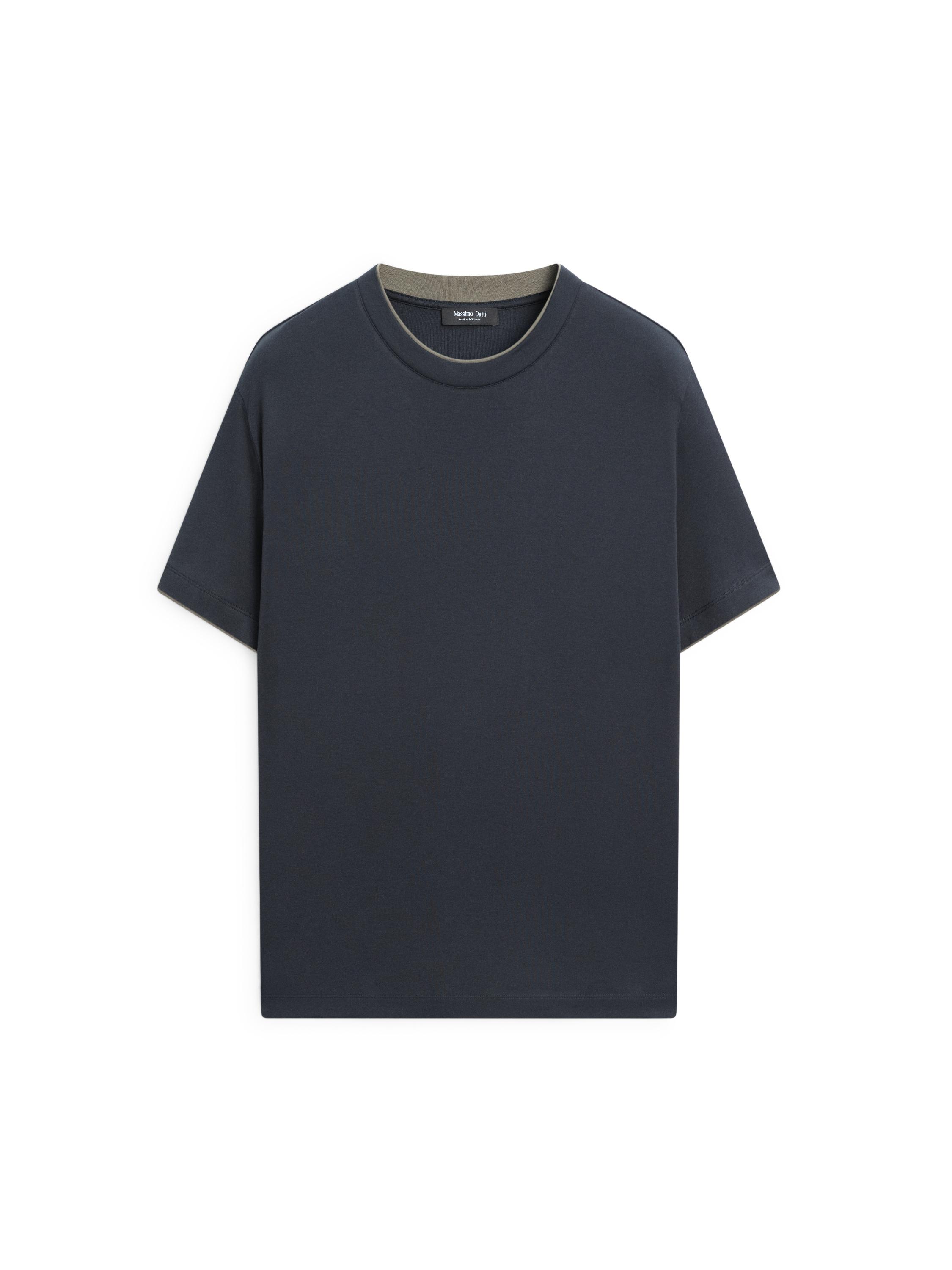 Contrast collar T-shirt, 100% cotton